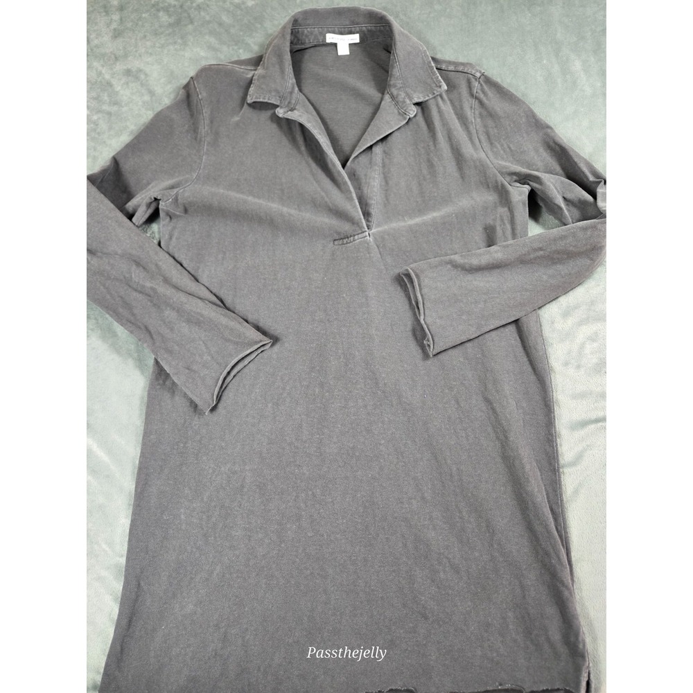 James Perse Dress Sweatshirt Womens 0 Jersey Charcoal 3/4 Sleeve Grunge
